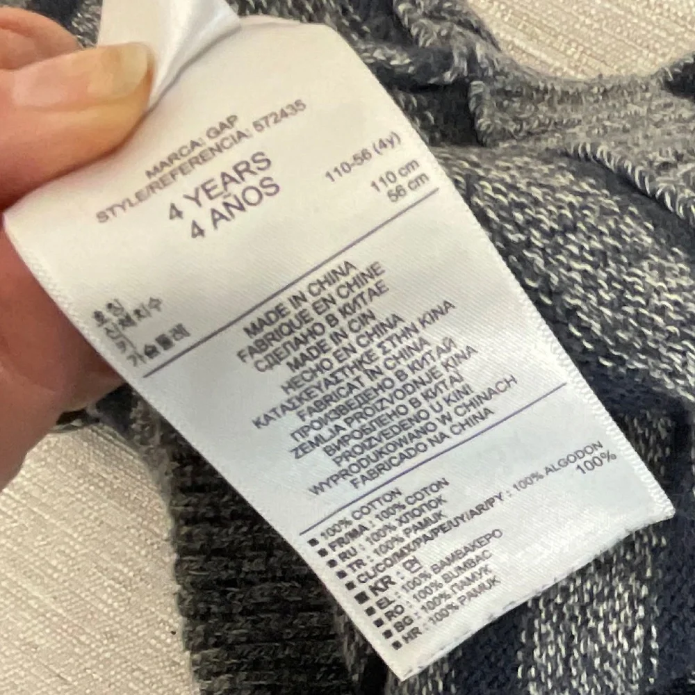 Gap Grey and Navy Striped Sweater Size 4 Years